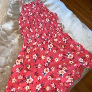 American Eagle Coral Floral Romper